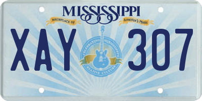 MS license plate XAY307