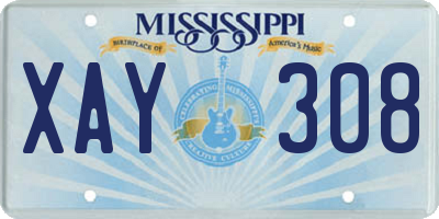 MS license plate XAY308