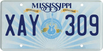 MS license plate XAY309
