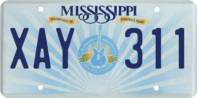 MS license plate XAY311