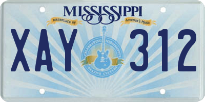 MS license plate XAY312