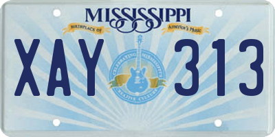 MS license plate XAY313