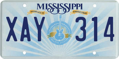 MS license plate XAY314