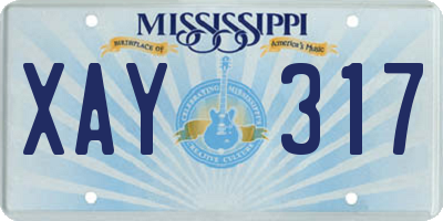 MS license plate XAY317