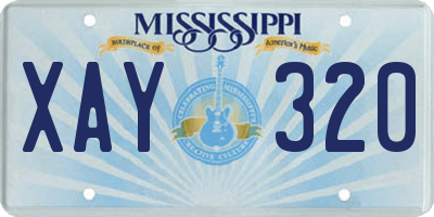MS license plate XAY320