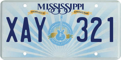 MS license plate XAY321