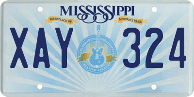 MS license plate XAY324