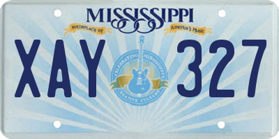 MS license plate XAY327