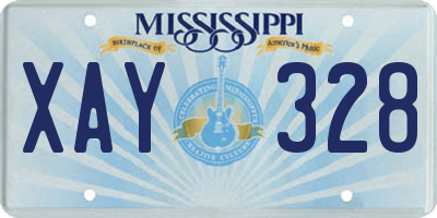MS license plate XAY328