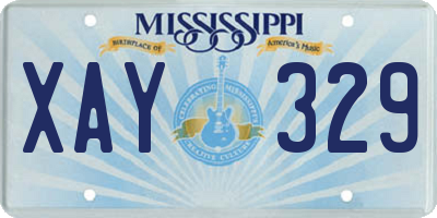 MS license plate XAY329