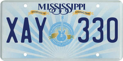 MS license plate XAY330