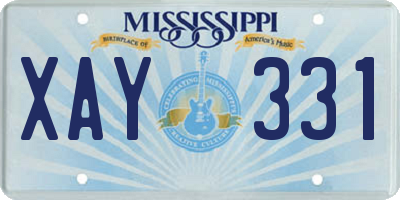 MS license plate XAY331