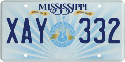 MS license plate XAY332