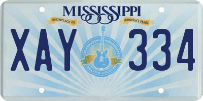 MS license plate XAY334