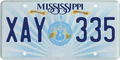 MS license plate XAY335