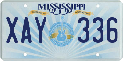 MS license plate XAY336
