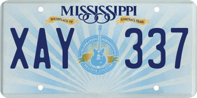 MS license plate XAY337