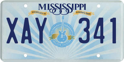 MS license plate XAY341