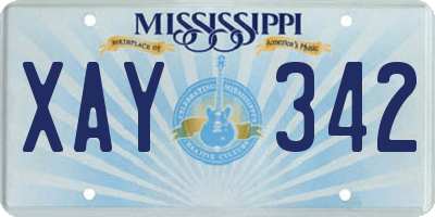 MS license plate XAY342