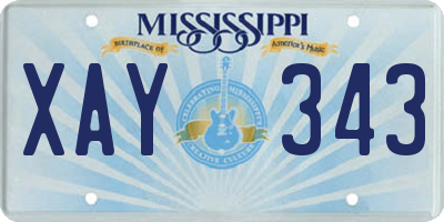 MS license plate XAY343