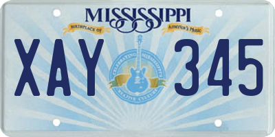 MS license plate XAY345