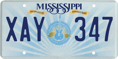 MS license plate XAY347