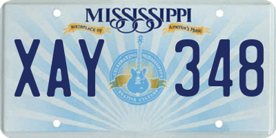 MS license plate XAY348