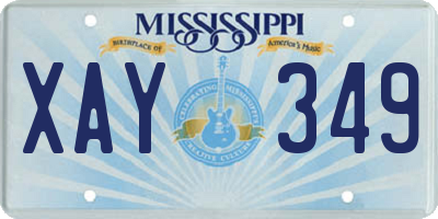 MS license plate XAY349