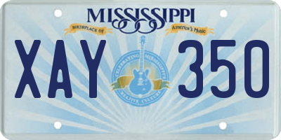 MS license plate XAY350