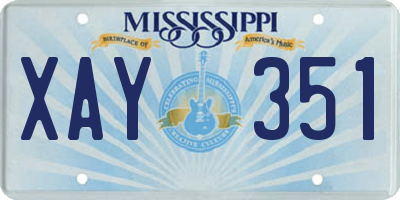 MS license plate XAY351