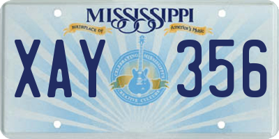 MS license plate XAY356