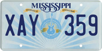 MS license plate XAY359
