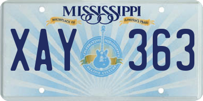 MS license plate XAY363