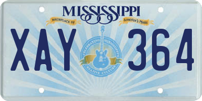 MS license plate XAY364
