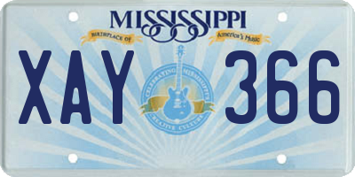 MS license plate XAY366