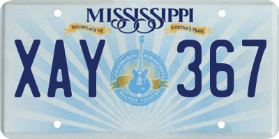 MS license plate XAY367