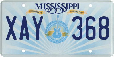 MS license plate XAY368