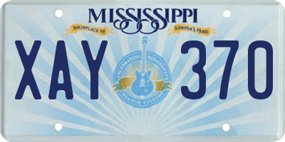 MS license plate XAY370