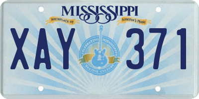 MS license plate XAY371