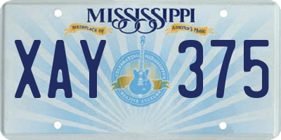 MS license plate XAY375