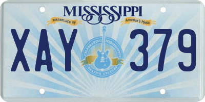 MS license plate XAY379