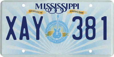 MS license plate XAY381