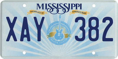 MS license plate XAY382