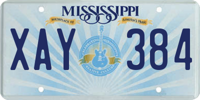 MS license plate XAY384