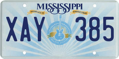 MS license plate XAY385