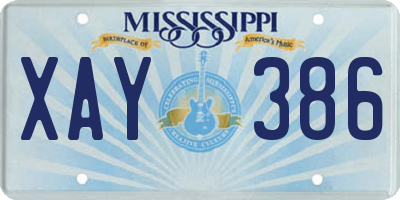 MS license plate XAY386
