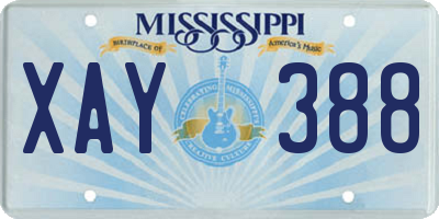 MS license plate XAY388