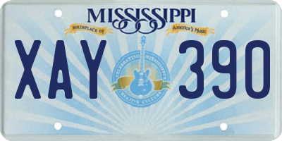 MS license plate XAY390