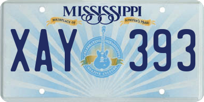 MS license plate XAY393