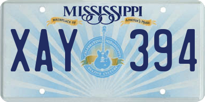 MS license plate XAY394